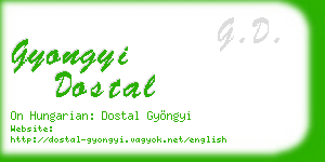 gyongyi dostal business card